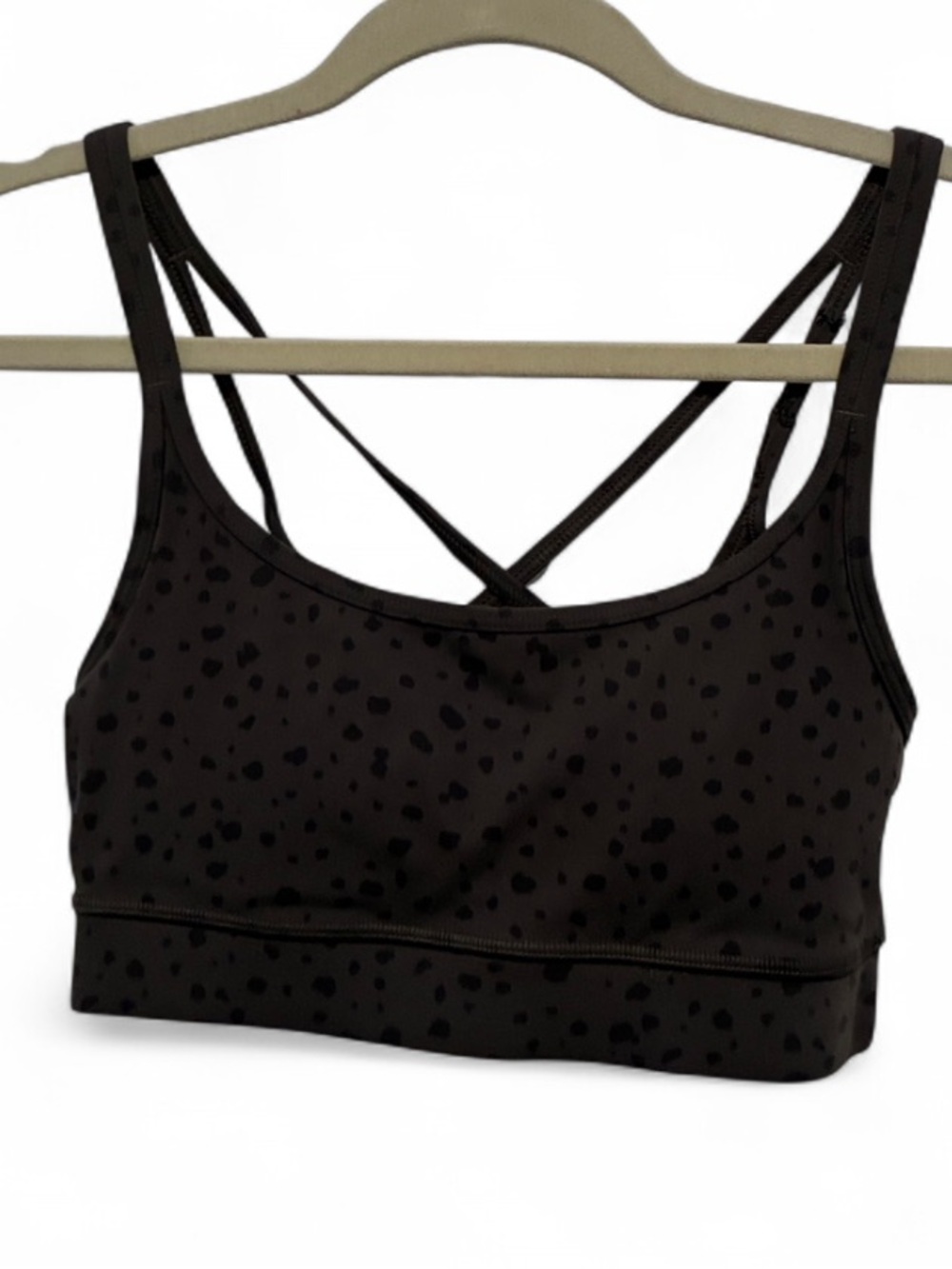 Vuori Gray Animal Print Crisscross Straps Sports Bra